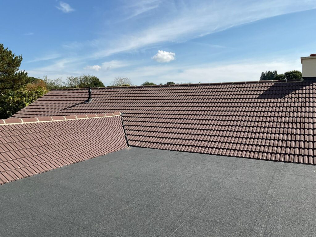 This is a photo of a roof which has just been repaired works carried out by LJ Roofing Criklade